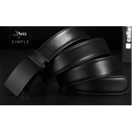 Men’s genuine leather solid automatic buckle strap belt 